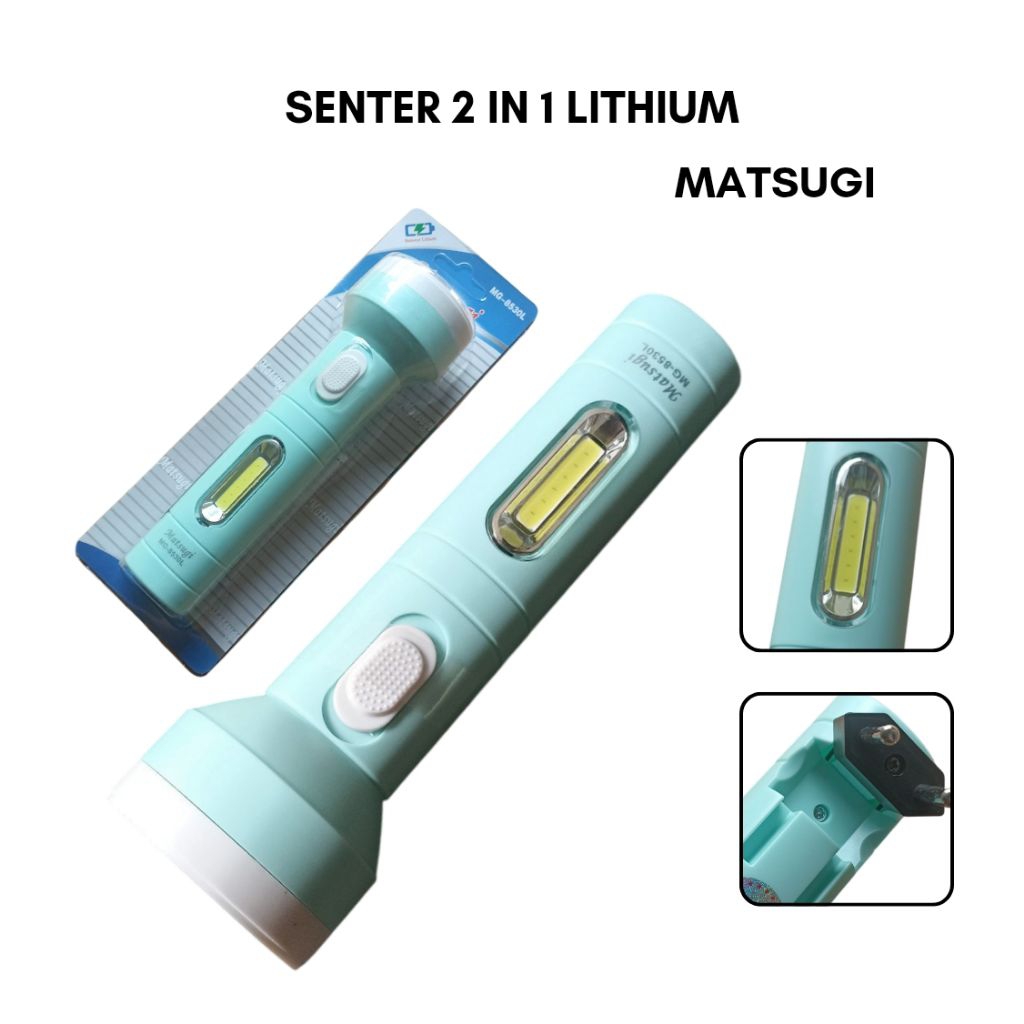 Senter Cas Dual LED Matsugi MG-8530 2in1 Super Terang Baterai Lithium Tahan Lama