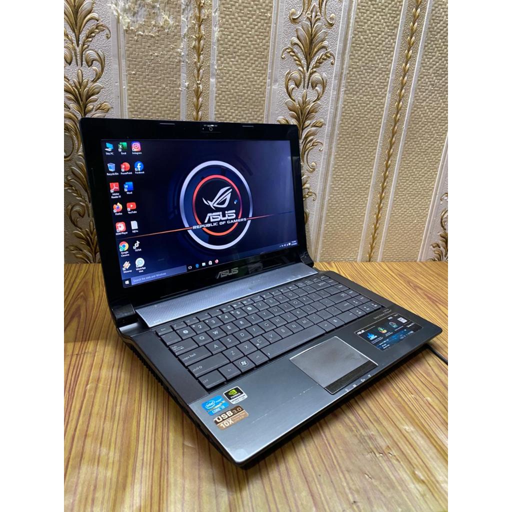 Ready Laptop Asus N43S Spesifikasi: -Prossesor Intel Core i3-2350M CPU  @2.30GHz  -Ram 8 GB -HDD 320
