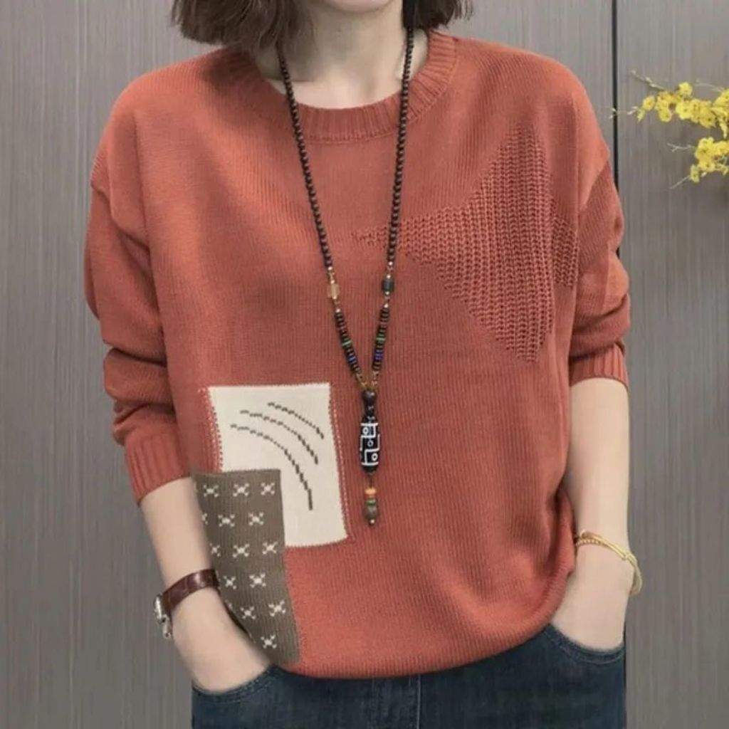 baju rajut motif lengan panjang