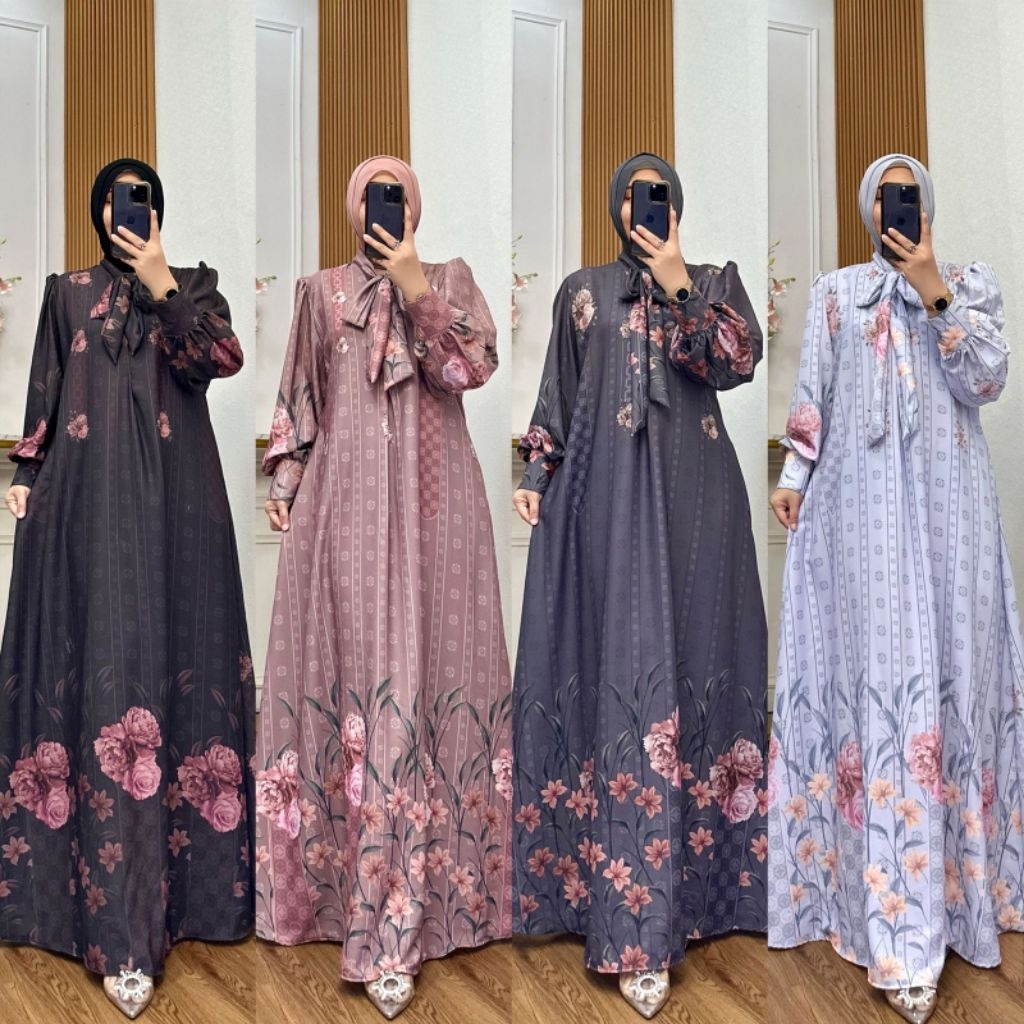Gamis terbaru bahan armany silk premium,Dress sutra silk arbian,Gamis wanita muslim
