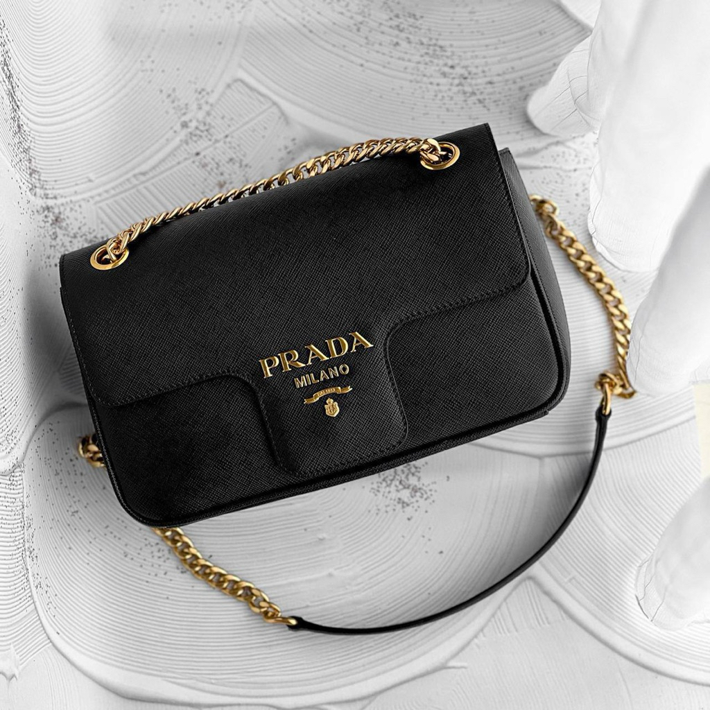 BRAND NEW PRADA Flap Saffiano Chain Shoulder Bag