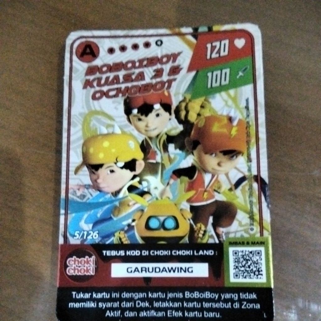 kartu Boboiboy kuasa 3 & ochobot(hologram)