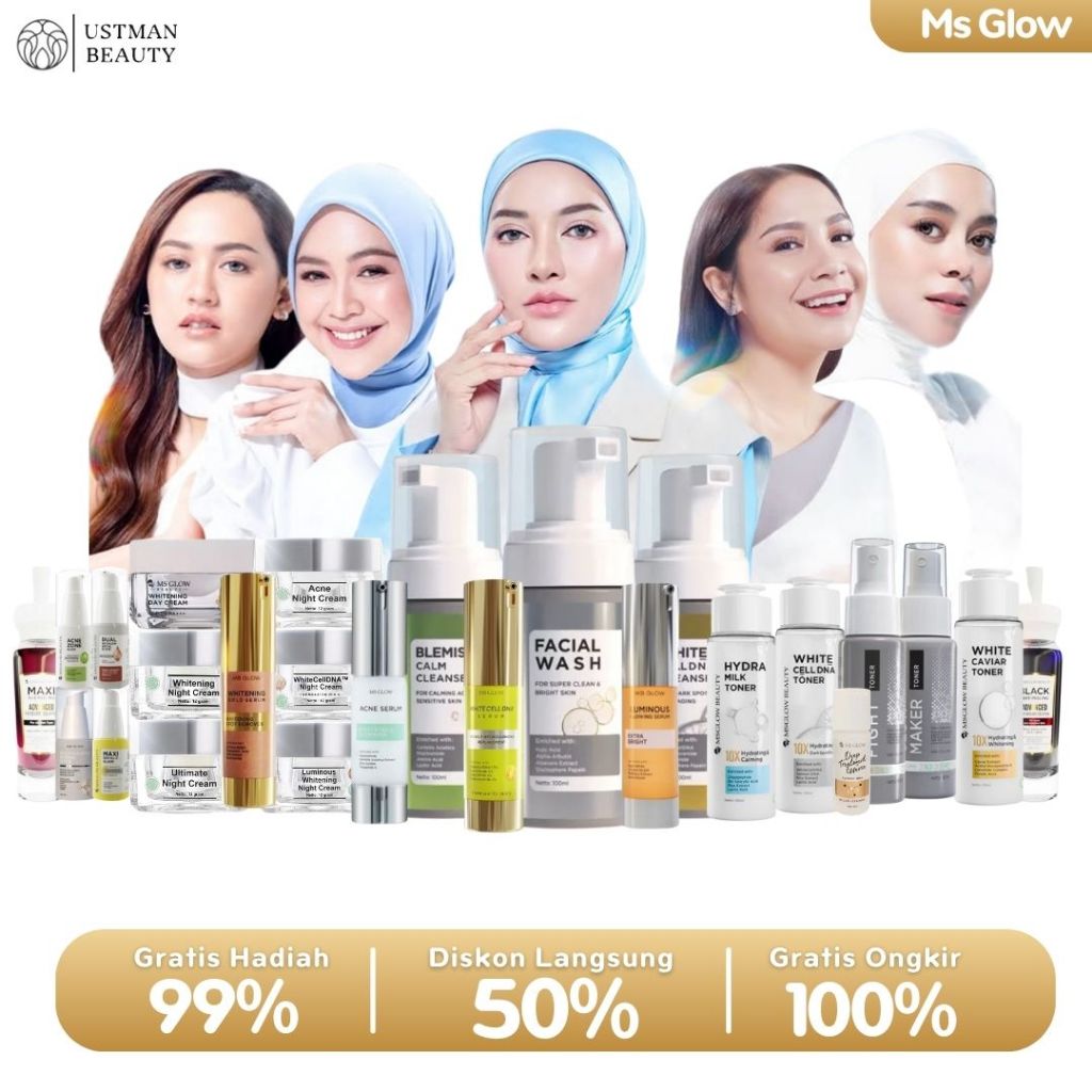 Ms Glow Paket Skincare New Series Booster Skincare Wajah Glowing Penghilang Flek Hitam Original Offi