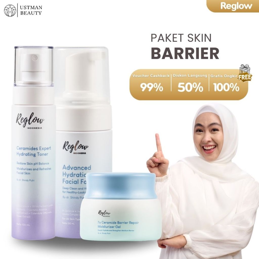 Reglow Dr Shindy Skincare Paket Skin Barrier Perawatan Wajah Kulit Sensitif Wajah Glowing BPOM Offic