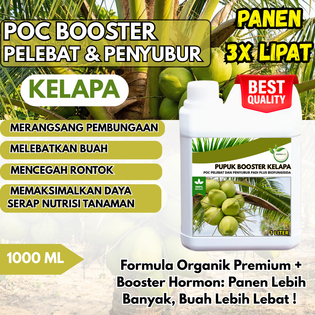 1 Liter - Pupuk Kelapa Agar Cepat Besar Berbuah Lebat Anti Rontok Pupuk Kelapa Dalam Hibrida Kopyor