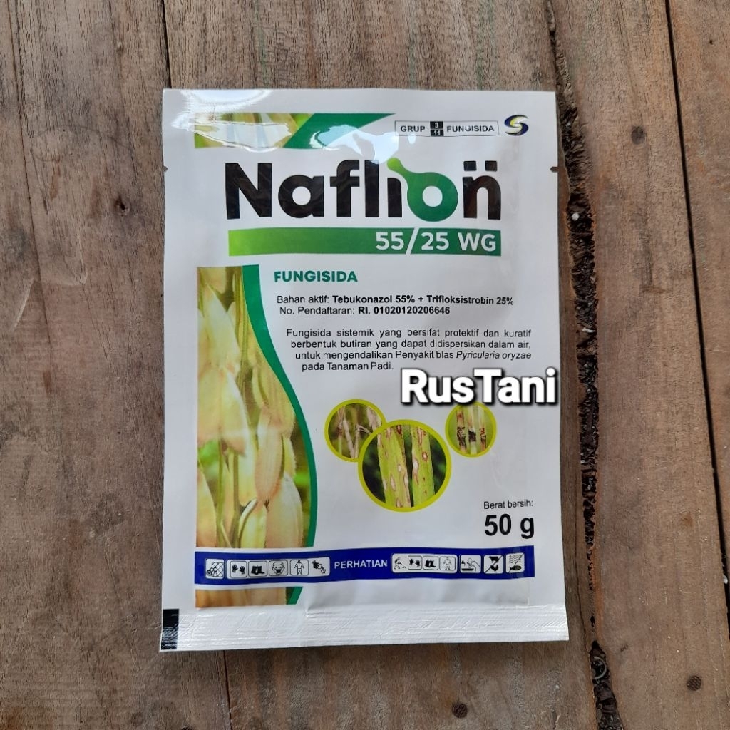 Fungisida Naflion 55/25WG 50Gr Bahan aktif : Tebuconazole 55% + Trifloksistrobin 25%