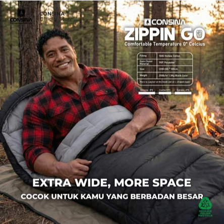 Consina Zippin Go Sleeping Bag Kantung Tidur Gunung | Outdoor Expedition Hiking Camping