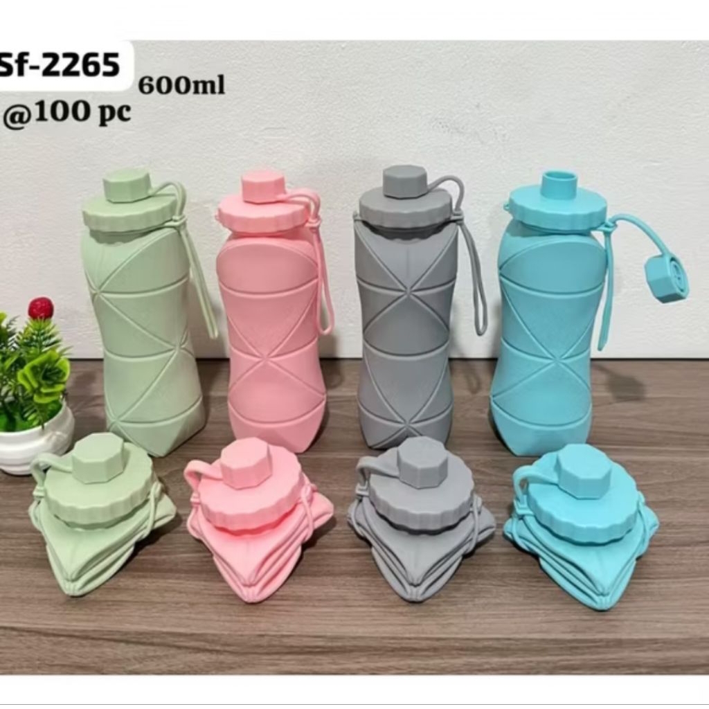 Botol Air Lipat Silikon Portabel Reusable Botol Air Olahraga Lipat Botol Air Lipat Botol Origami