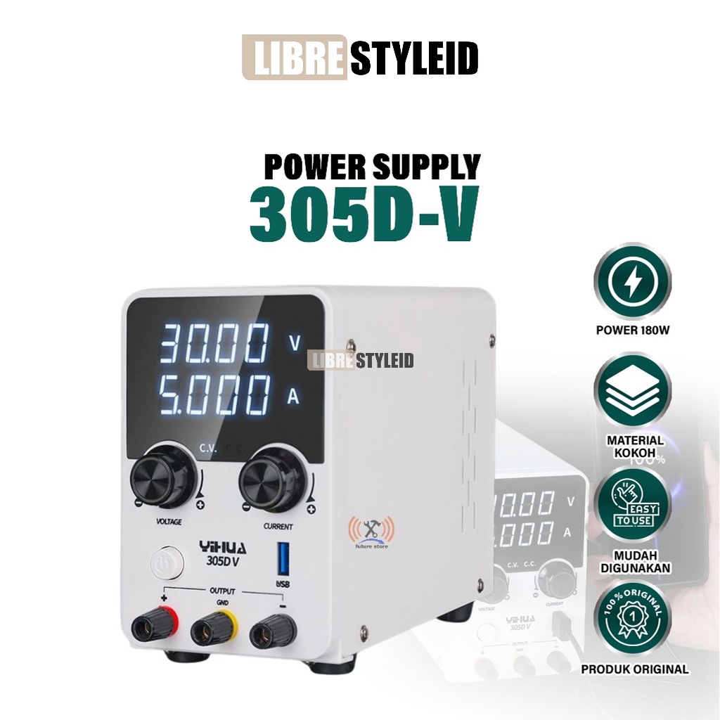 YIHUA 305D-V POWER SUPPLY DIGITAL 30V 5A ORIGINAL - POWER SUPPLY DIGITAL YIHUA 305D-V ORIGINAL SERVI