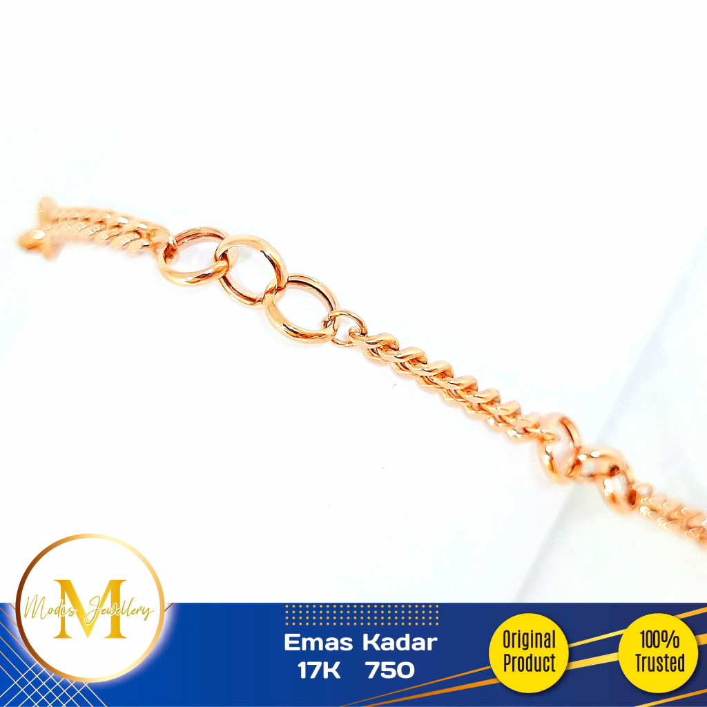 MODIS JEWELLERY - Gelang Sisik Naga Kombinasi Rosegold - Emas 17k  750