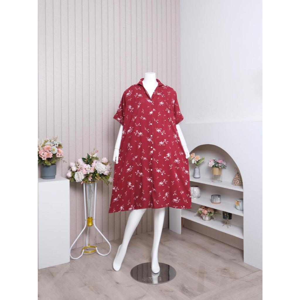 Zoraya Lyodra Dress Motif Dress Panjang Rayon Premium Remaja Bumil Busui Terbaru Baju Tidur Kekinian