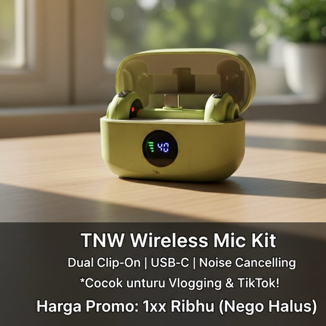 Mic Wireless TNW Dual Mic 2 in 1 - Support iPhone Lightning & Android Type-C