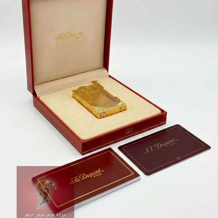 S.T. Dupont Ligne 2 Gold Engraved Special Pattern  Luxury Lighter Dupont  Full Set High Investment