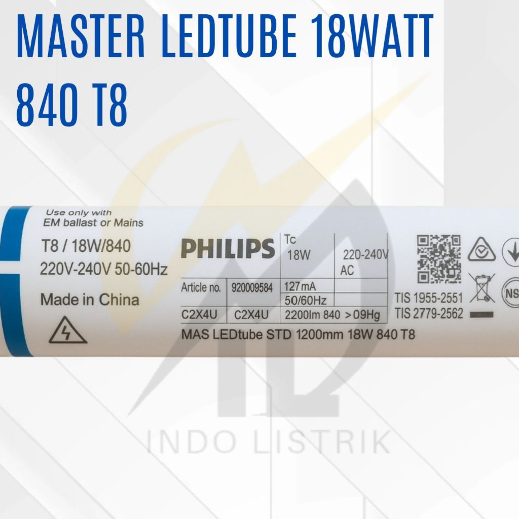 Lampu Philips Master Led Tube 18w 840 T8 Putih TL Led 18w 4000K / Philips Master Led Tube 18w 840 T8