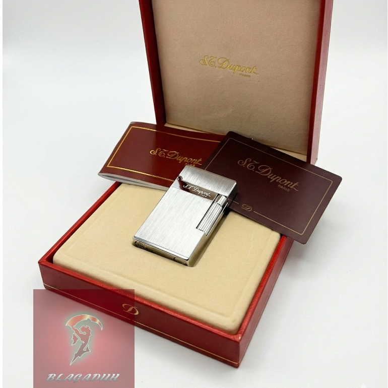 S.T. Dupont Ligne 2 Silver Brushed Palladium Finish - Authentic Luxury Lighter - Korek Dupont Origin