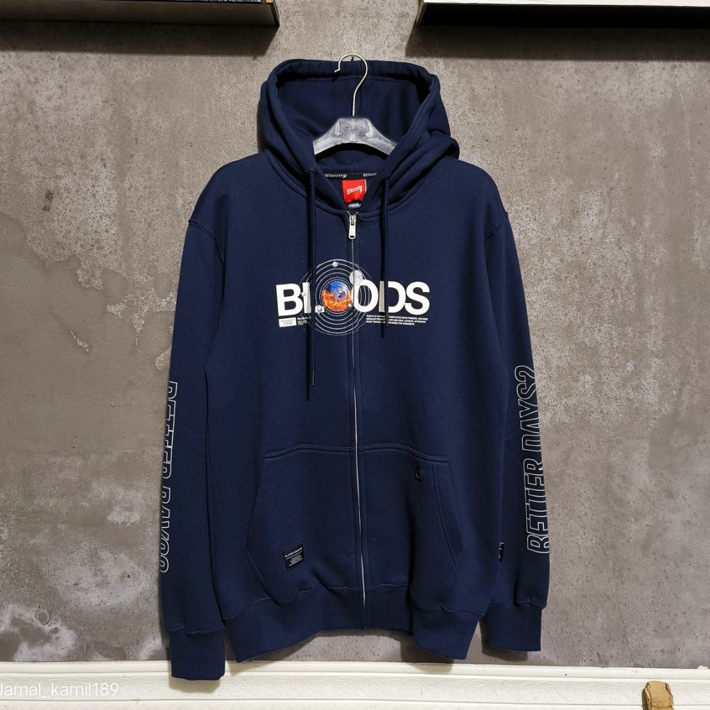 HOODIE SWEATER BLOODS DIVED NAVY ORIGINAL.