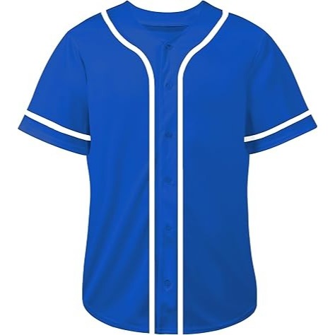 Jersey Baseball Polos Premium Tanpa Logo Nama Warna Biru Persib