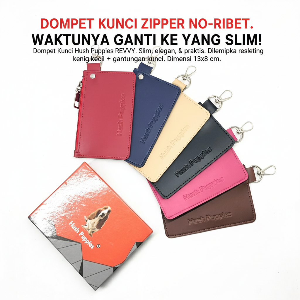 Gantungan Kunci | Dompet STNK | Kulit PU Hush Puppies Revvy Series Premium