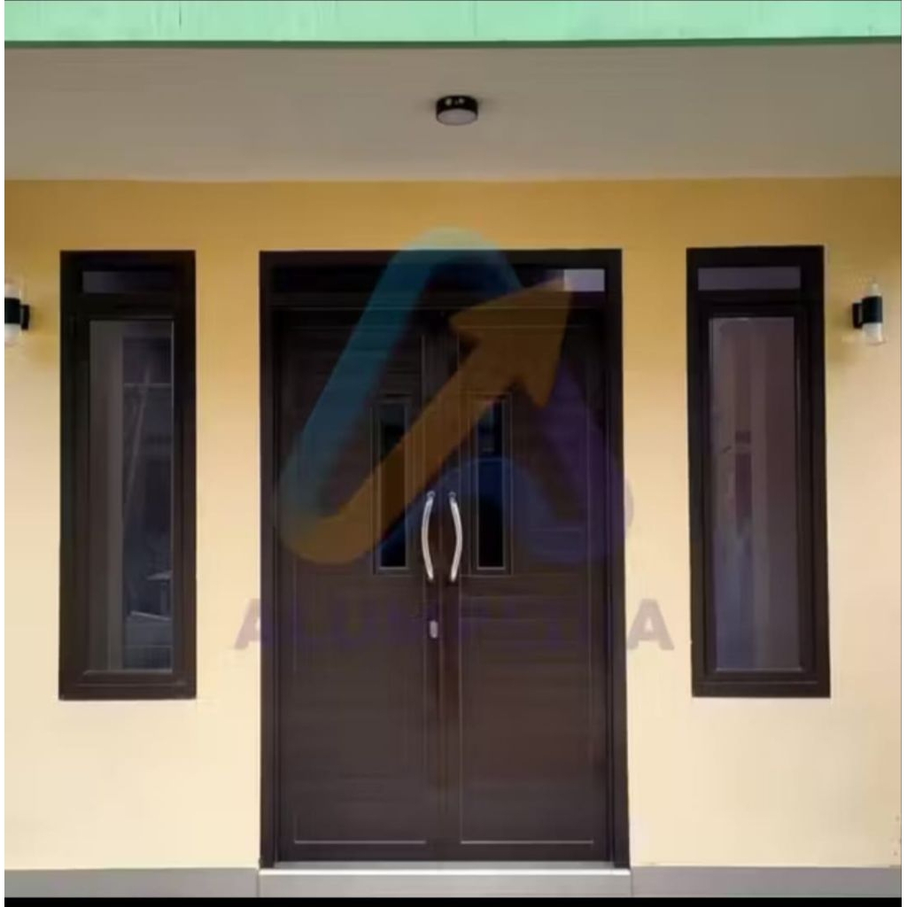 Pintu Kupu Tarung, Set Kusen Pintu Aluminium, 1 Set Pintu Dan Kusen Aluminium, Satu Set Pintu Kusen 
