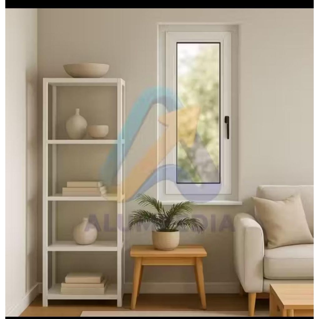 Jendela, Set Kusen Jendela Aluminium, 1 Set Cendela Dan Kusen Aluminium, Satu Set Jendela Kusen Almi