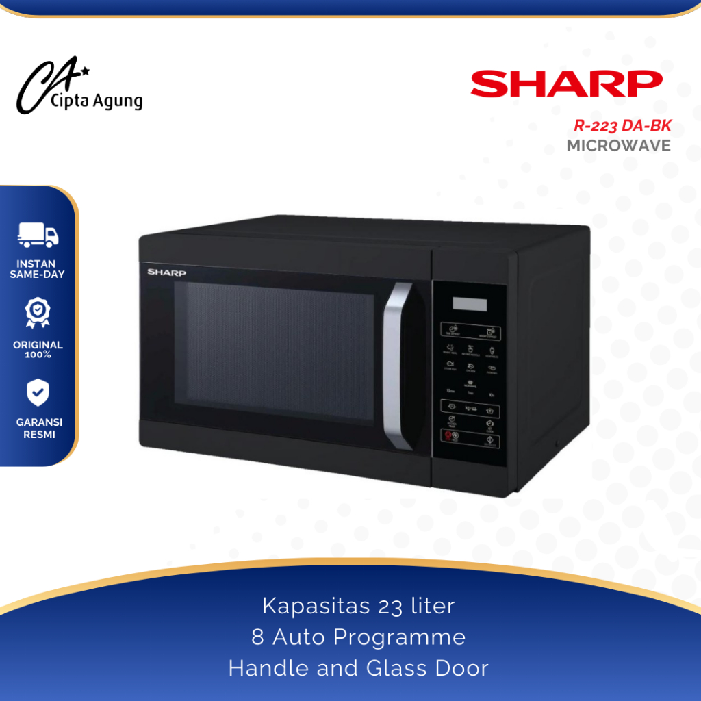 SHARP MICROWAVE OVEN 23L 23 LITER SHARP R-223 DA-BK R 223 DA BK R 223 DABK R223DABK R223 DABK  R223D