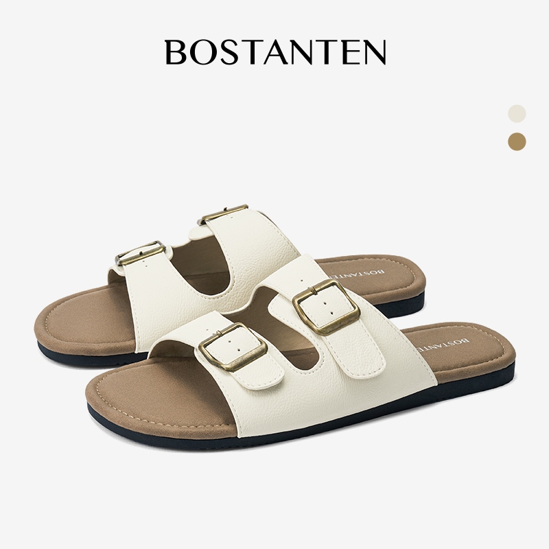 [LuxChoco Nuts Sandal] BOSTANTEN Sandal Wanita Setengah Terbuka Sol Karet Anti Slip Serbaguna Flat S
