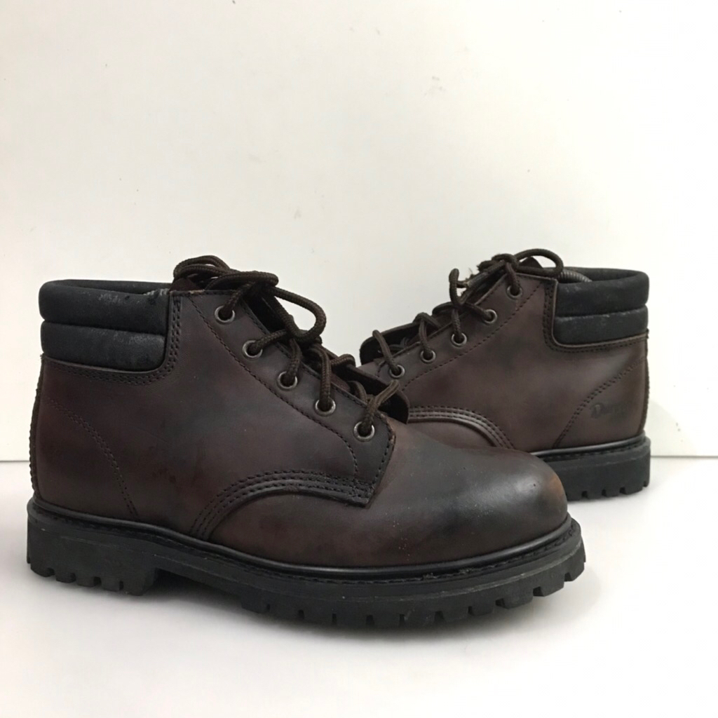 Vintage Redwing Dunoon Us saxon Boots leather brown steel toe boots  Army Sole  Anti Oil Oil Resista