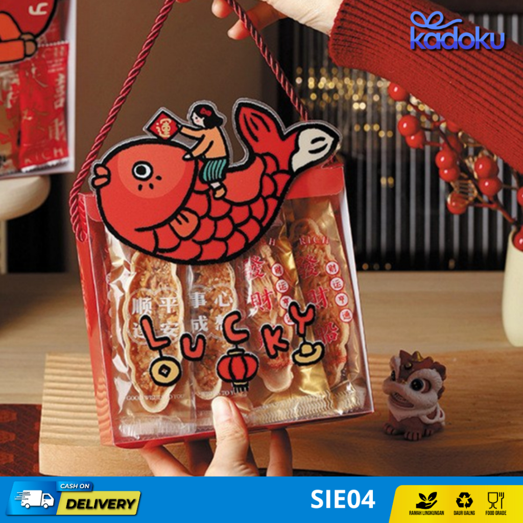 Box Hampers Bening Imlek/ Box Tenteng Mika Barongsai Imlek/ Box Mika Hampers Imlek New Year Chinese