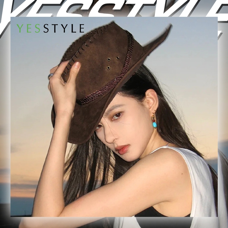Yesstyle Topi Cowboy Koboy Unisex Klasik Amerika Retro Vintage Cowgirl Hat Topi Berkuda Fashion