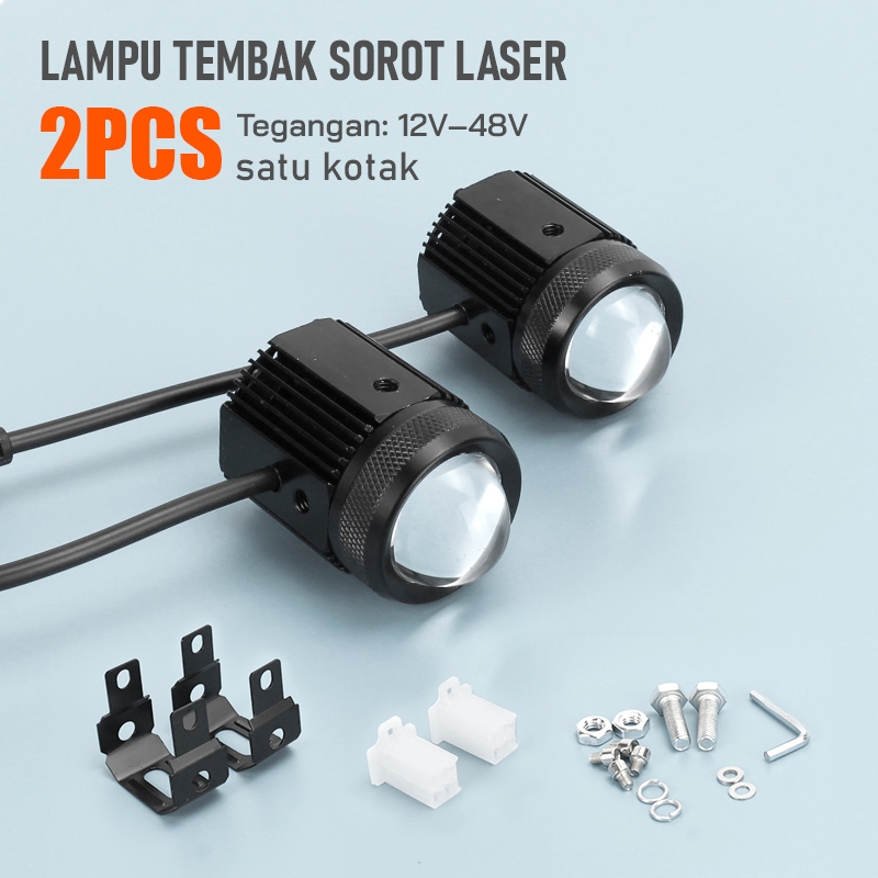 Lampu Spot Motor 2 Buah - Universal Semua Model Motor - Terang Jauh Anti Kabut