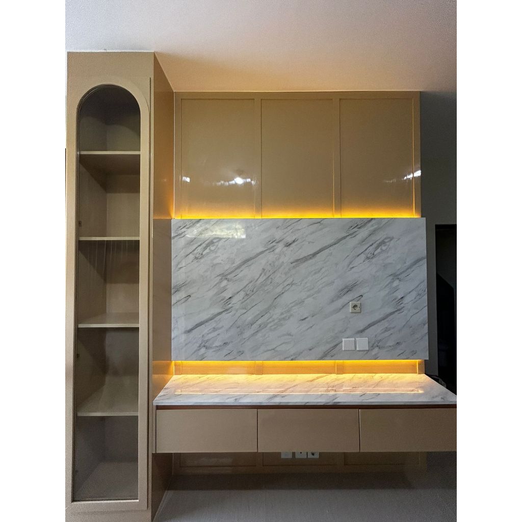 Backdrop TV Minimalis - Rak Meja TV - Furniture Custom - Sidoarjo Surabaya