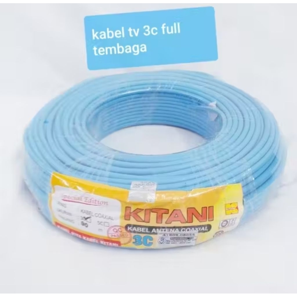 KABEL TV ANTENA 3C KITANI 90 METER / KABEL ANTENA KITANI COAXIAL 3C 90M