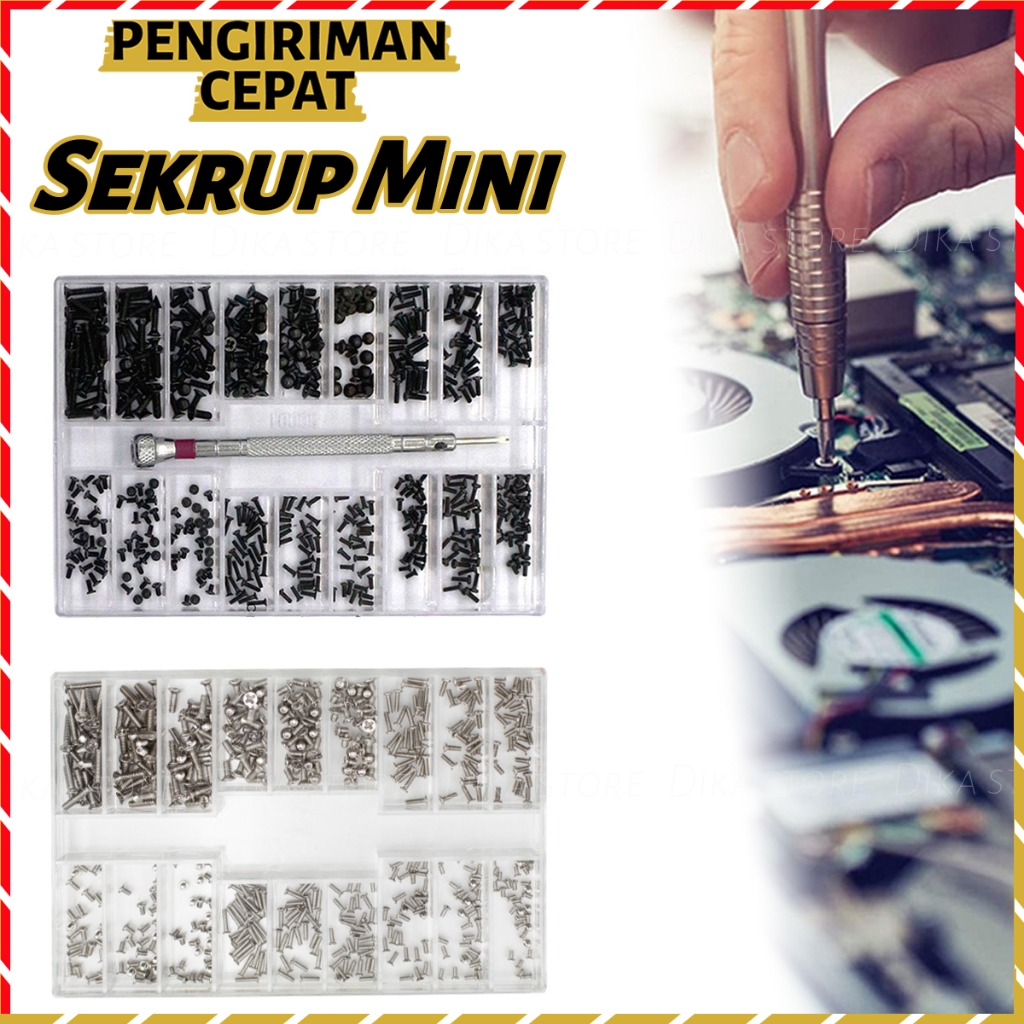 Mini Baut Laptop Baut Sekrup Laptop Notebook HP Computer Watch 18 Jenis 500Pcs/Box Mini Screw Flat H