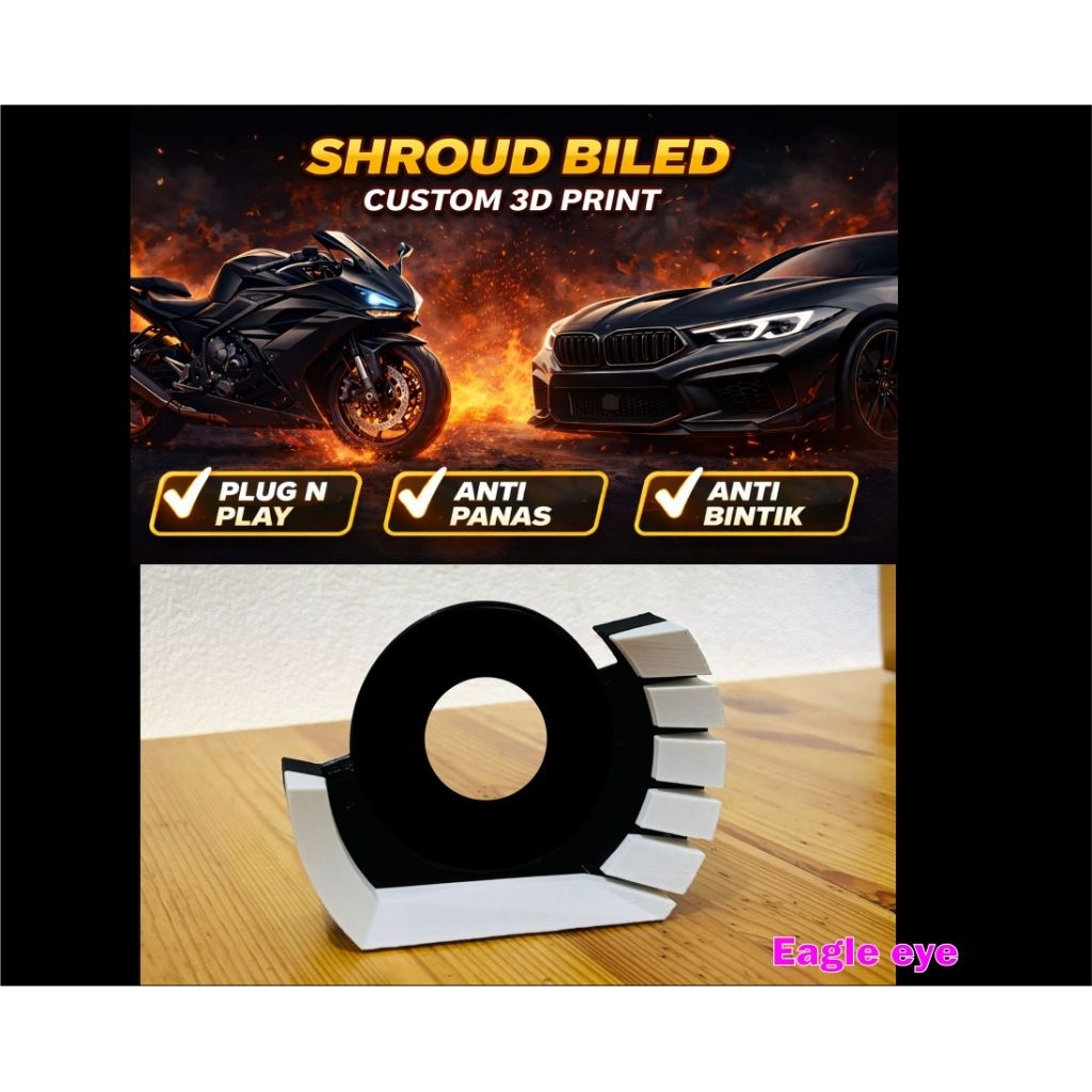 shroud lampu h4 ukuran 3inch