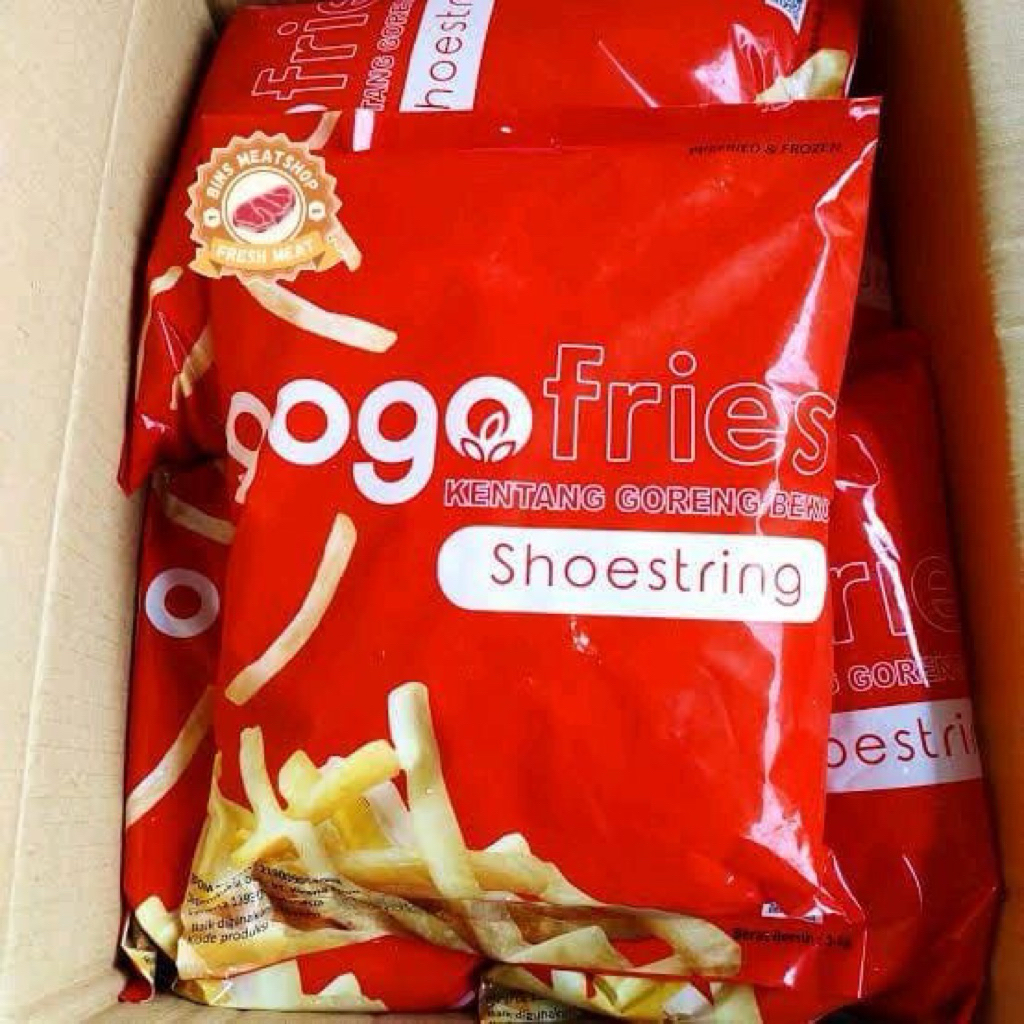 Kentang GOGO Shoestring & Crinkle 1kg / GOGO shoestring & crinkle fries 1kg - shoestring fries 1kg