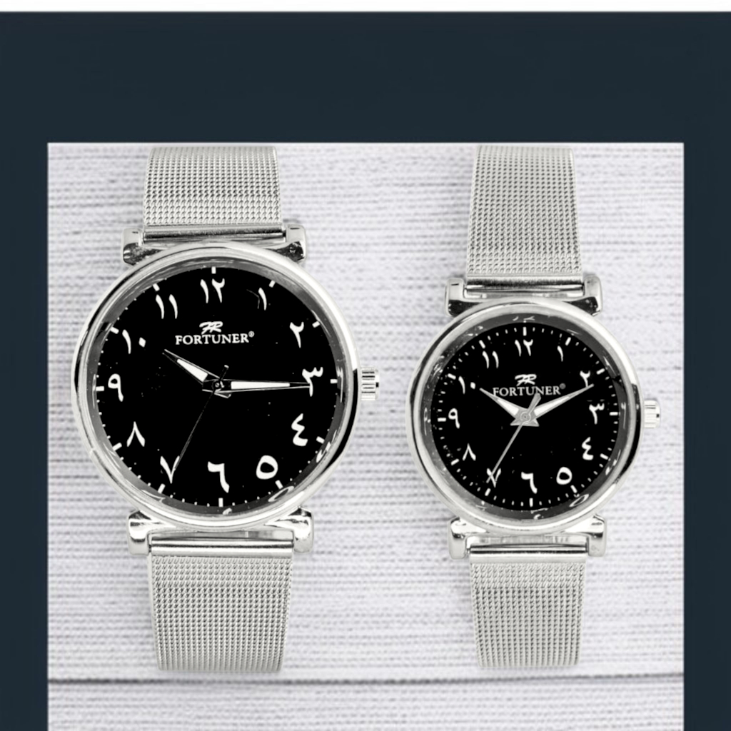 Jam Tangan Couple Analog Angka Arab Anti Air Stainless Steel Stevia