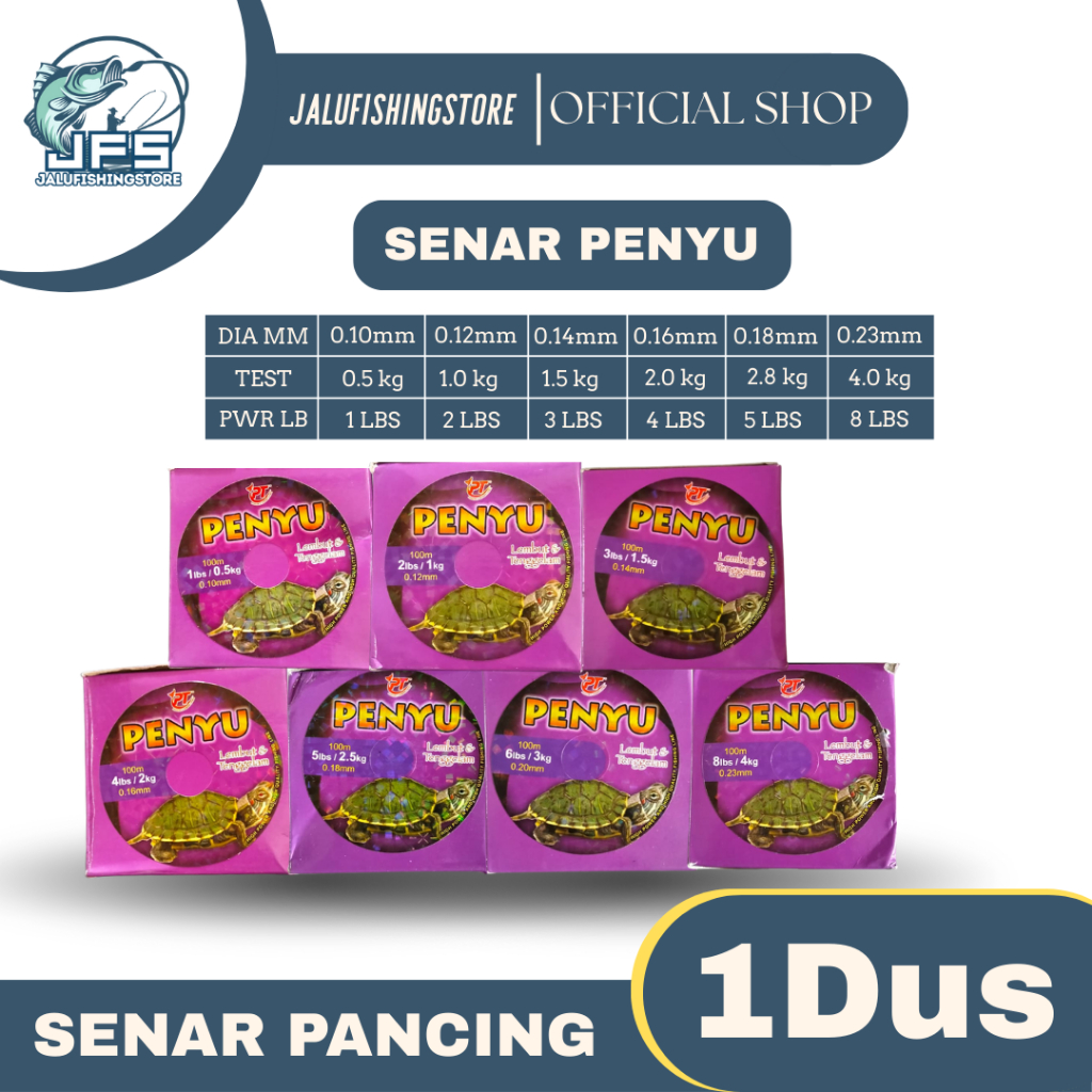 Senar Pancing Penyu Original | Harga Per Dus isi 12pcs | Lembut - Mudah Tenggelam - Super Kuat | Mon