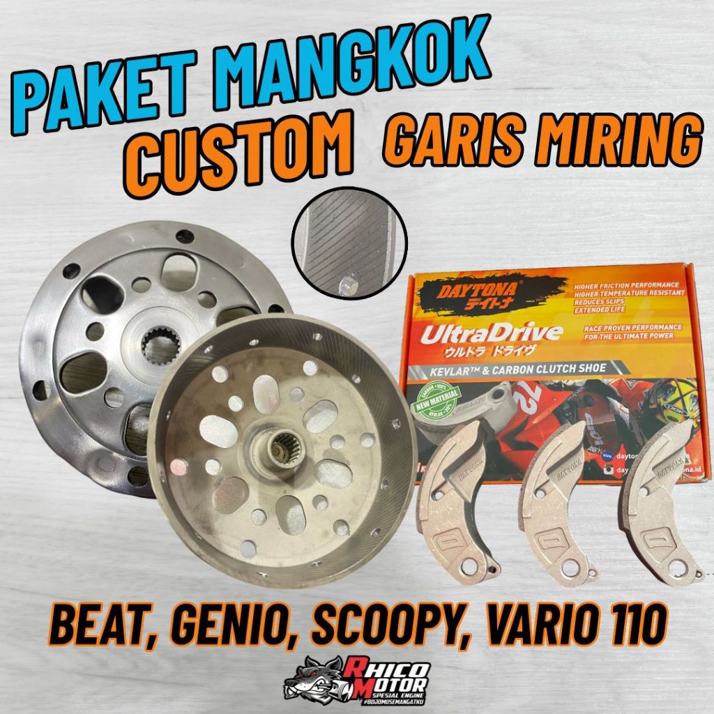PAKET MANGKOK CUSTOM GARIS MIRING & KAMPAS GANDA DAYTONA. BEAT, GENIO, SCOOPY, VARIO 110, ESP, FI