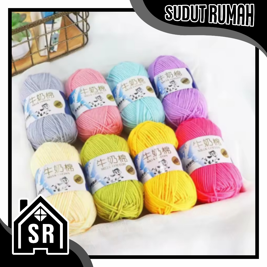 SR - Benang Rajut Milk Cotton 5 ply (50gr) / Benang Rajut Milk Cotton Yarn 5ply R1438