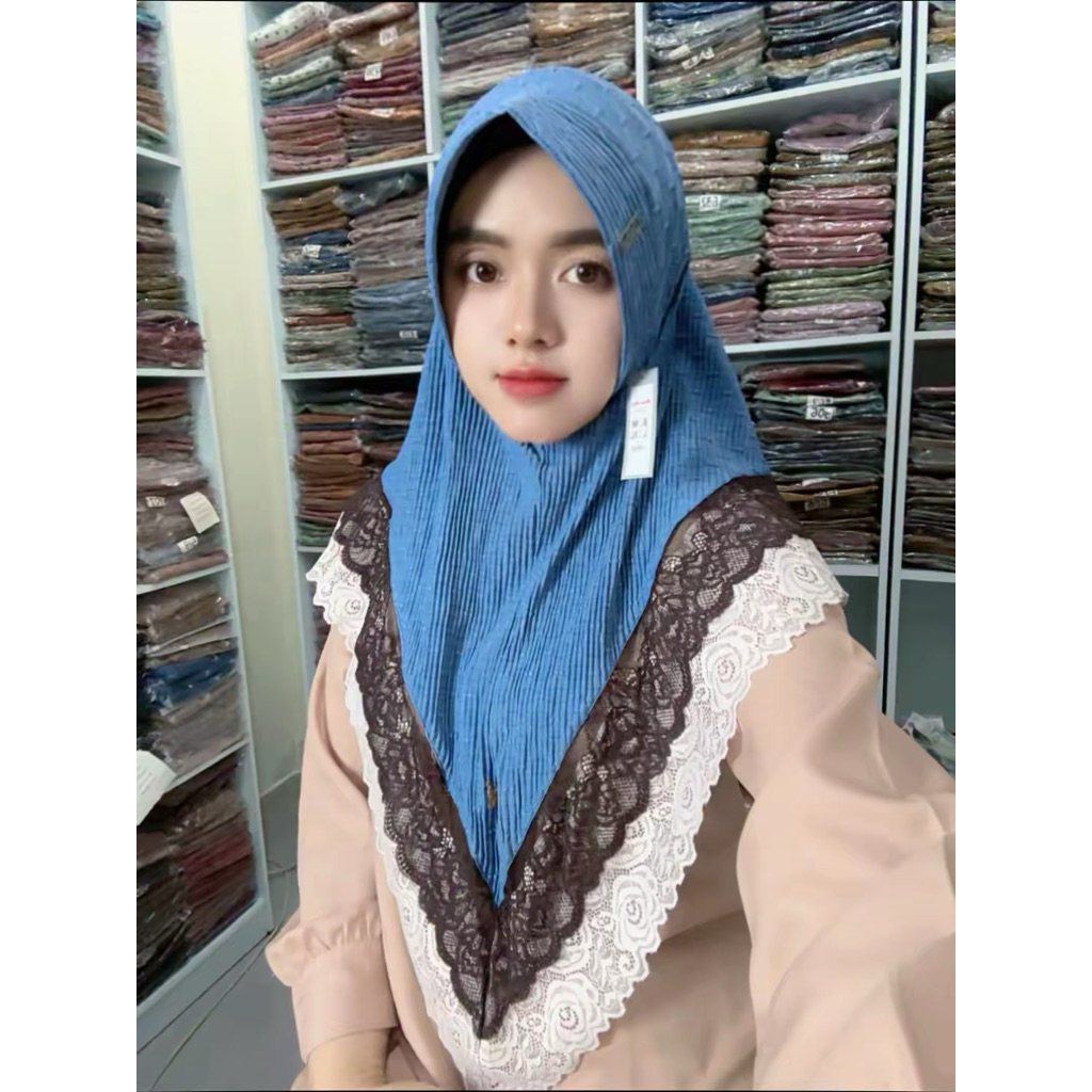 537 JILBAB DOA IBU PLISKET RENDA 2 Double V PET ANTEM/HIJAB ORI DOI BY BUNYAMIN JERSEY CASANDRA LANC