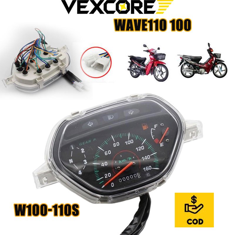 Vexco Honda MT110 WAVE110 Alpha Speedometer Gauge Asli Balap Kualitas Tinggi Speedometer Kilometer S