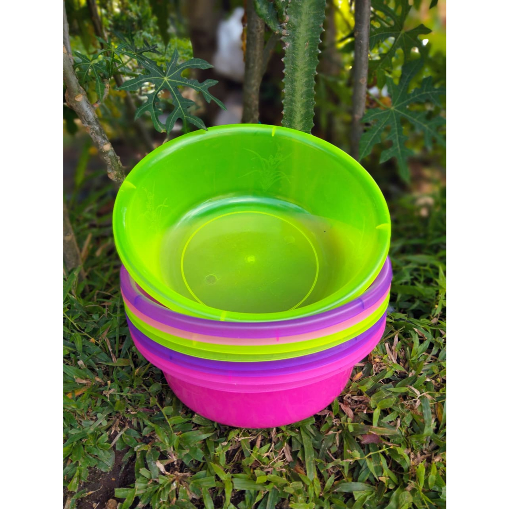 Baskom Bulat - Baskom Plastik Transparan Trisula 12 - Besek - Baskom Warna Warni - Besek Riungan - B