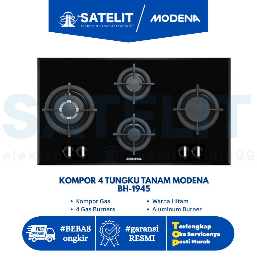 KOMPOR GAS / KOMPOR TANAM / KOMPOR LISTRIK 4 TUNGKU MODENA BH-1945