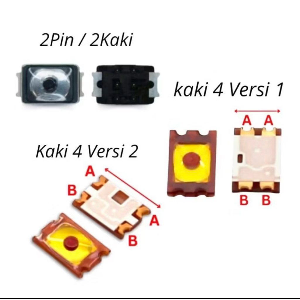 Switch On Off Kaki 2 Kaki 4 / Tombol Switch Button Power Volume