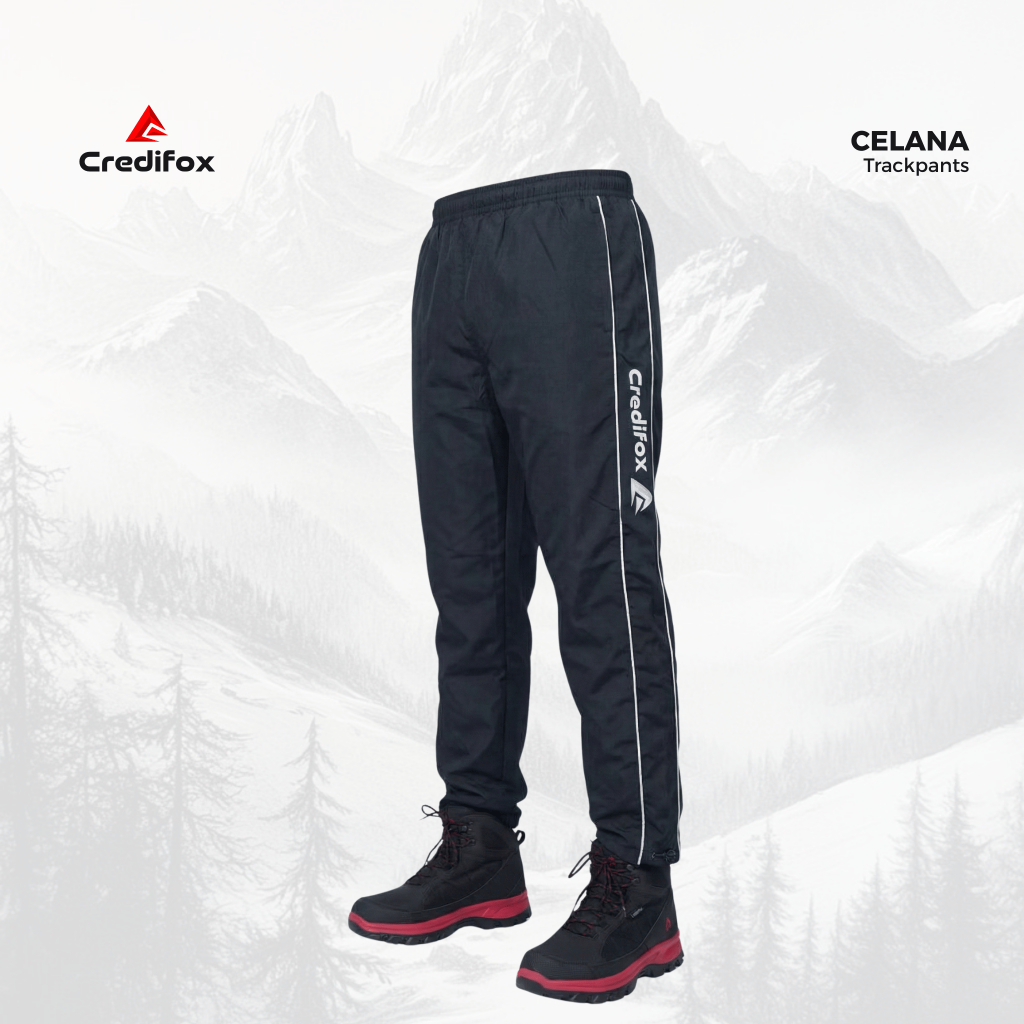 CREDIFOX Panjang Track Celana Panjang Track Pants Hitam Track Pants - Long Pants Black