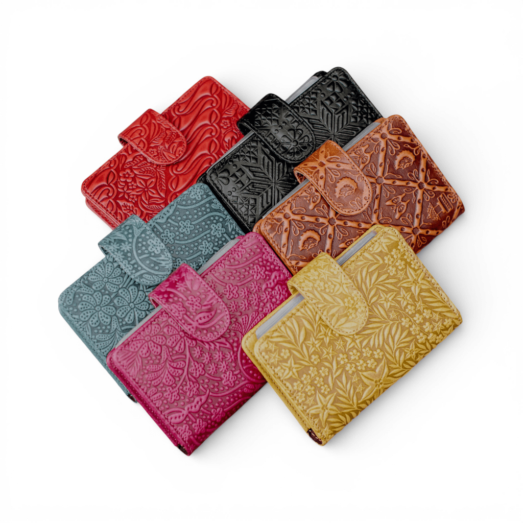 Berliano Leather Dompet Kartu - Dompet Kartu Estetik Motif Batik Indonesia Kulit Sapi Asli