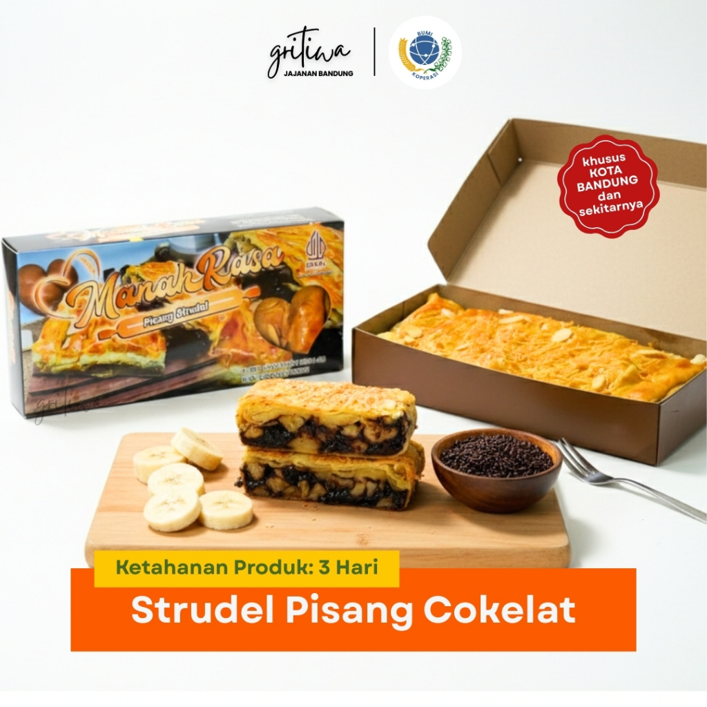 GRITIWA - STRUDEL PISANG MANAH RASA - COKLAT KEJU