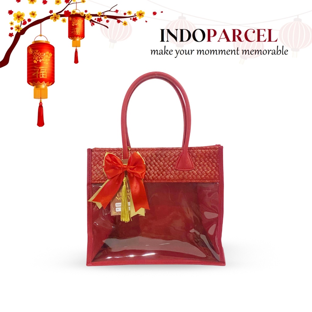 INDOPARCEL - Tas Hampers Imlek Anyaman Pandan Tas Bingkisan Gift Bag Tas Kado Tas Hampers Viral Mode