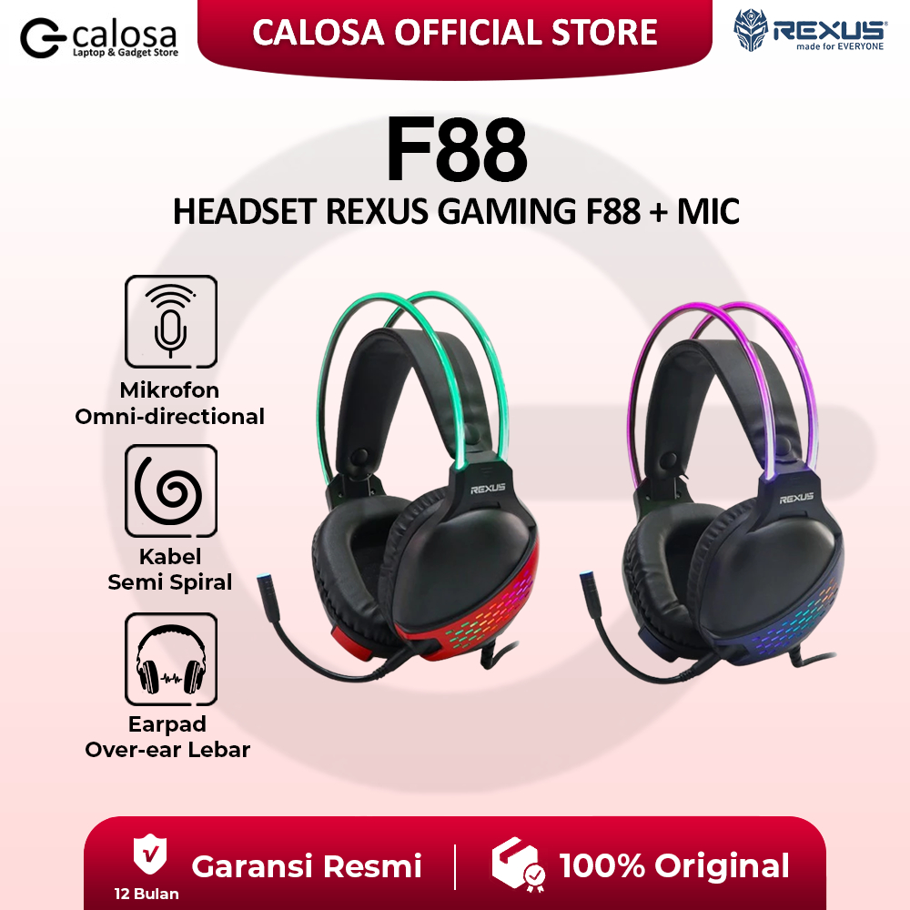 Headset REXUS GAMING F88 +Mic (Headband RGB)