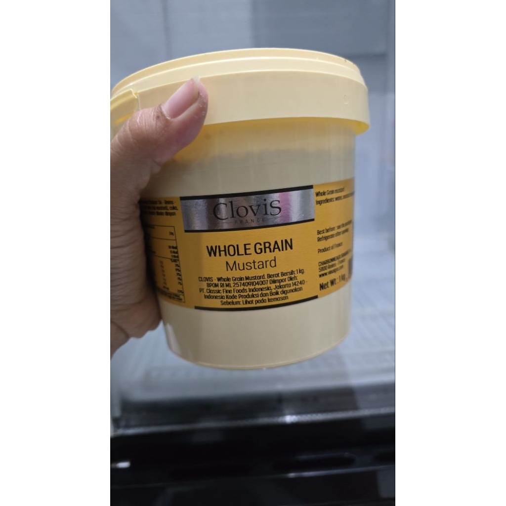 Clovis Dijon Mustard 1kg , Clovis Wholegrain Mustard 1kg